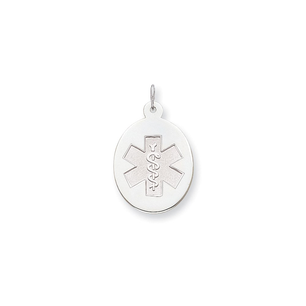 14k White Goldw Non-enameled Medical Jewelry Pendant