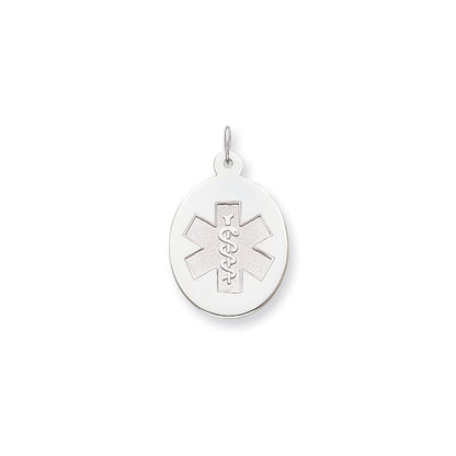 14k White Goldw Non-enameled Medical Jewelry Pendant
