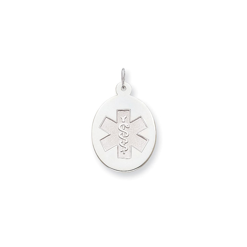 14k White Goldw Non-enameled Medical Jewelry Pendant
