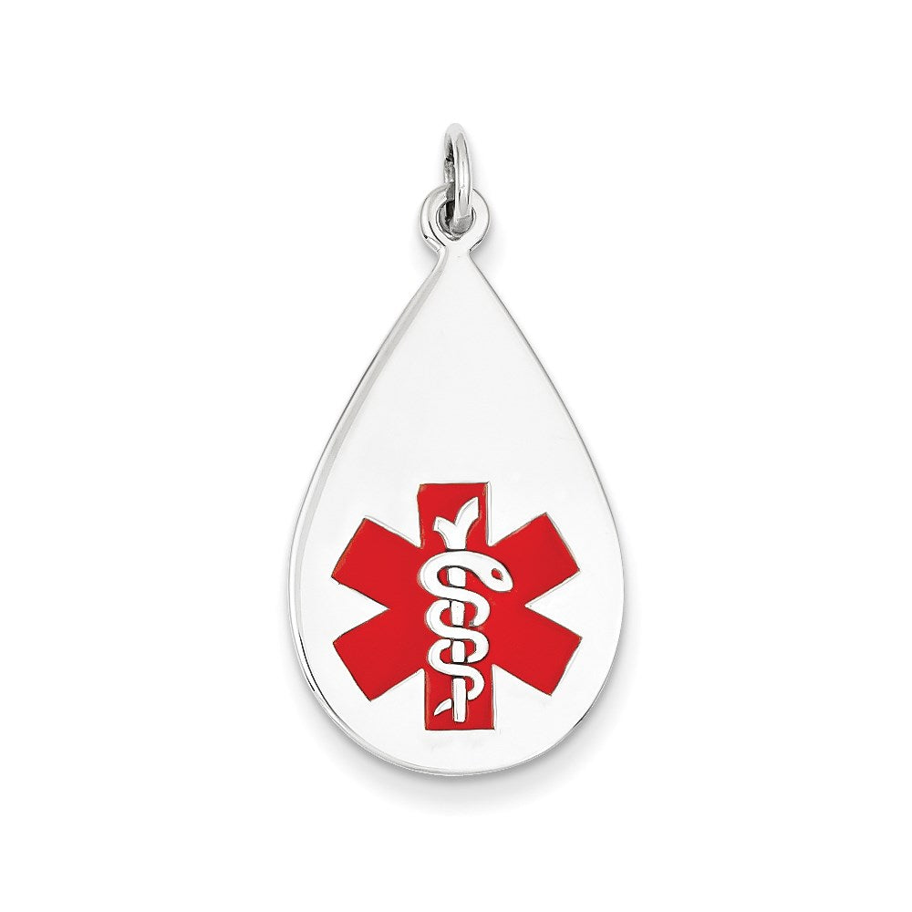 14k White Gold Medical Jewelry Pendant