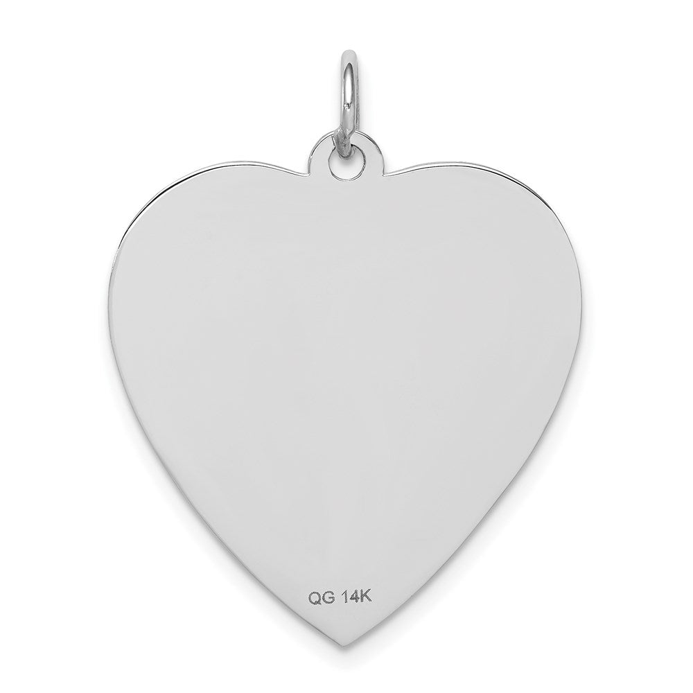 14k White Gold WG Heart-Shaped Enameled Medical Jewelry Pendant