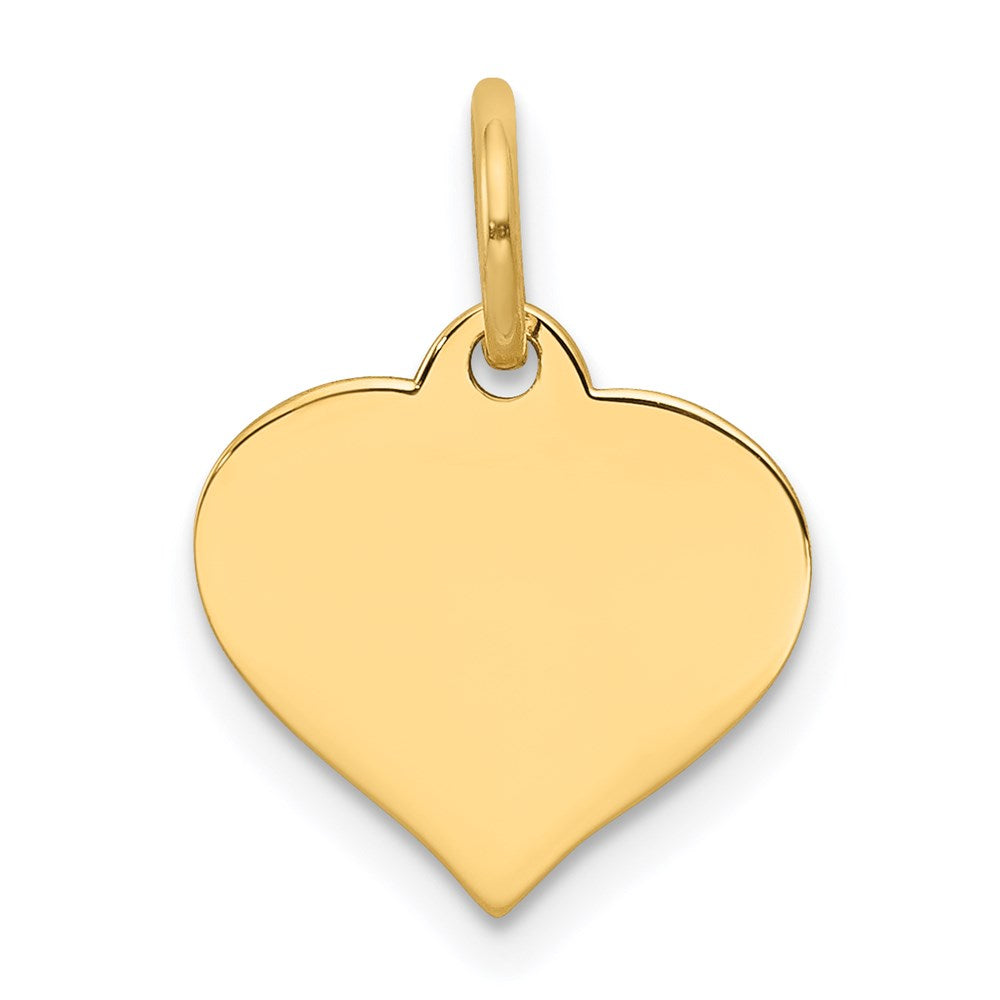 14k Yellow Gold Heart Disc Charm