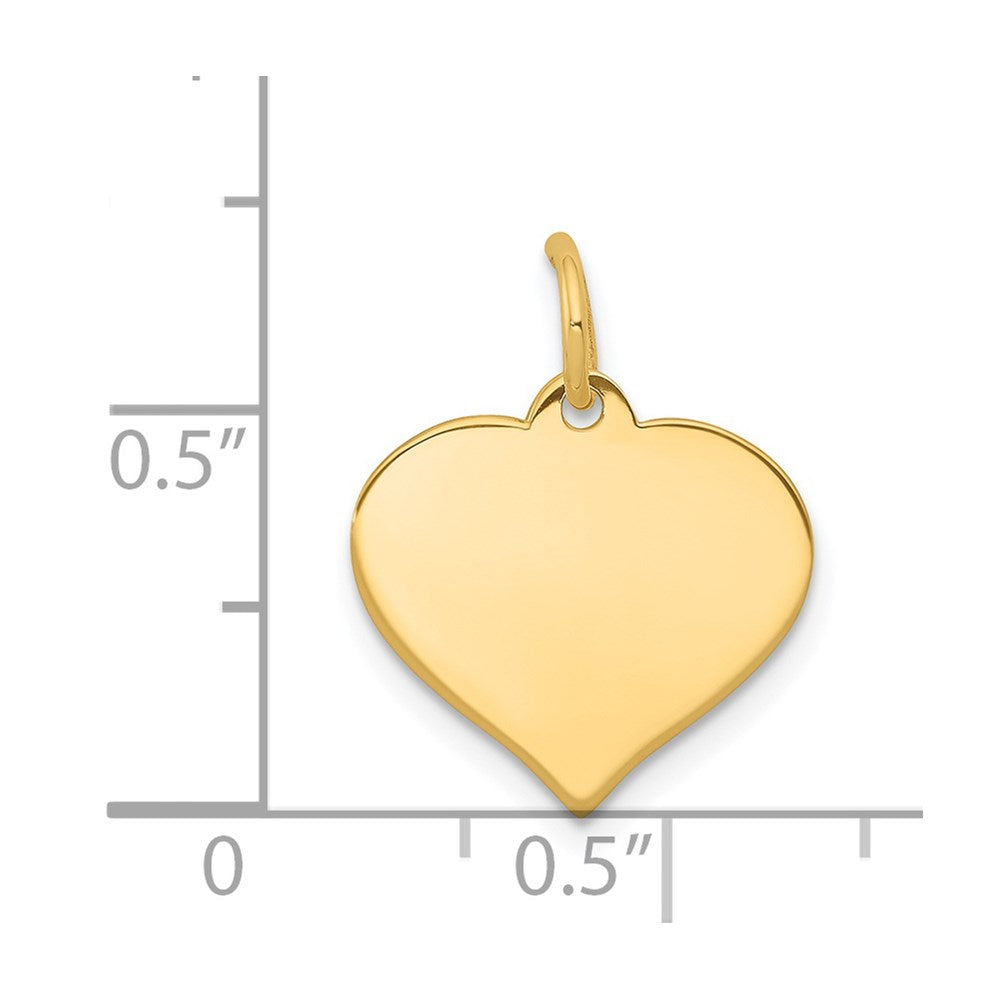 14k Yellow Gold Heart Disc Charm