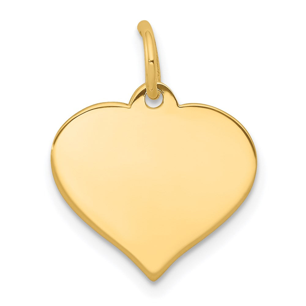 14k Yellow Gold Heart Disc Charm