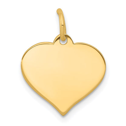14k Yellow Gold Heart Disc Charm