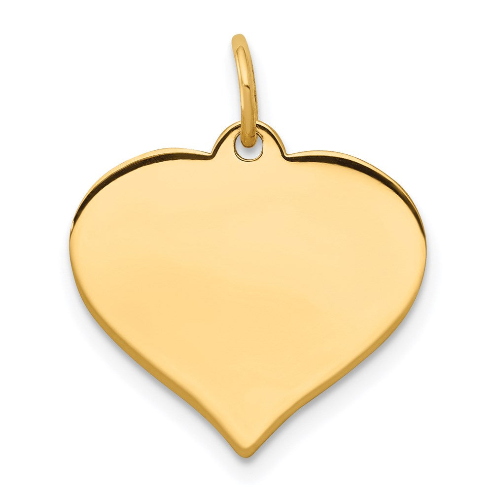 14k Yellow Gold Heart Disc Charm