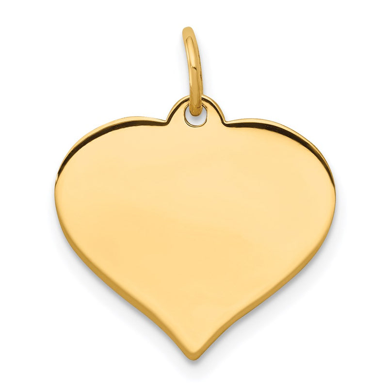 14k Yellow Gold Heart Disc Charm