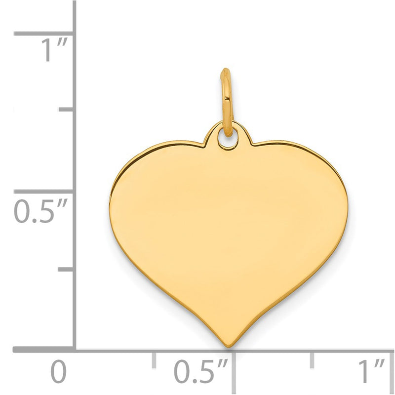14k Yellow Gold Heart Disc Charm