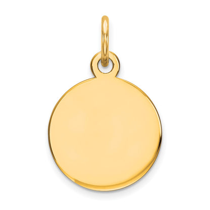 14k Yellow Gold Round Disc Charm
