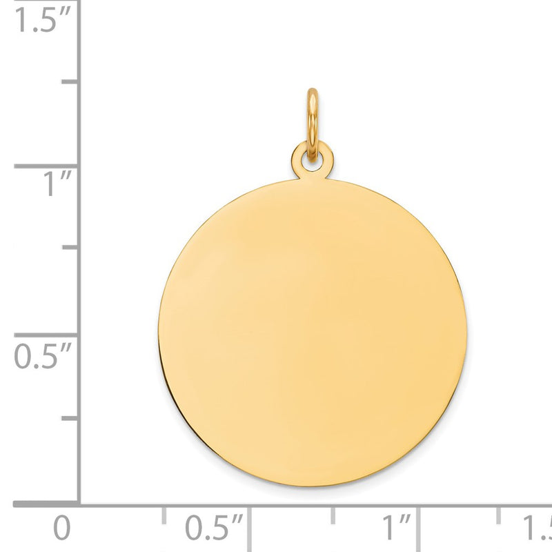 14k Yellow Gold Round Disc Charm