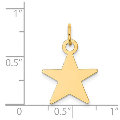 14k Yellow Gold Star Disc Charm
