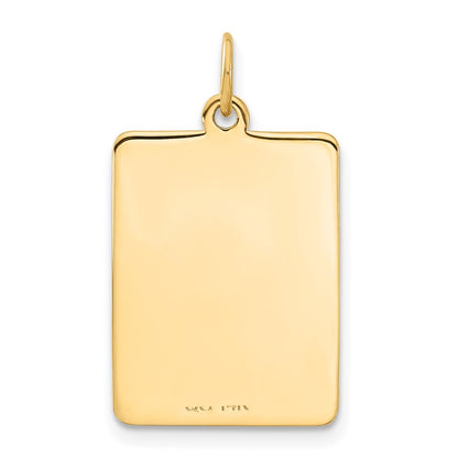 14k Yellow Gold Red Enamel Medical Jewelry Pendant