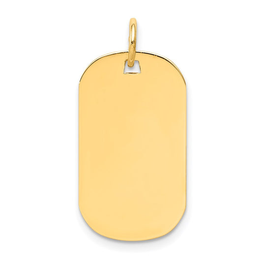 14k Yellow Gold Plain .013 Gauge Engraveable Dog Tag Disc Charm