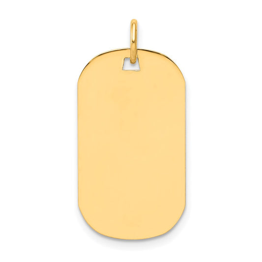 14k Yellow Gold Plain .018 Gauge Engraveable Dog Tag Disc Charm
