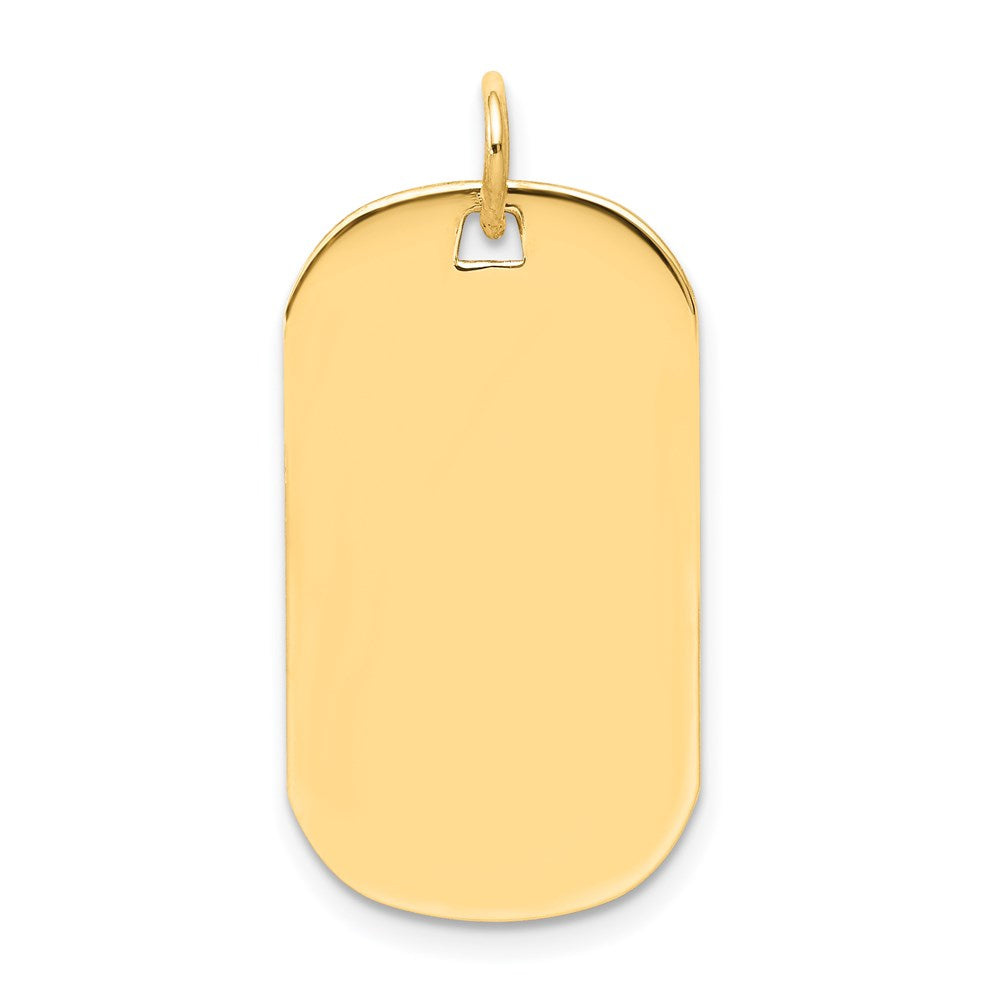 14k Yellow Gold Plain .011 Gauge Engraveable Dog Tag Disc Charm