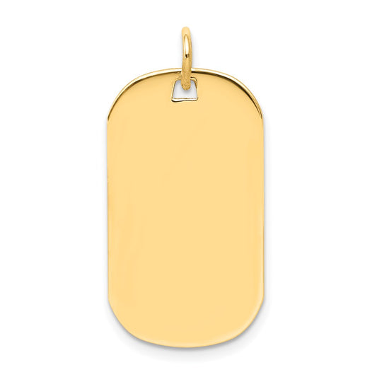 14k Yellow Gold Plain .013 Gauge Engraveable Dog Tag Disc Charm