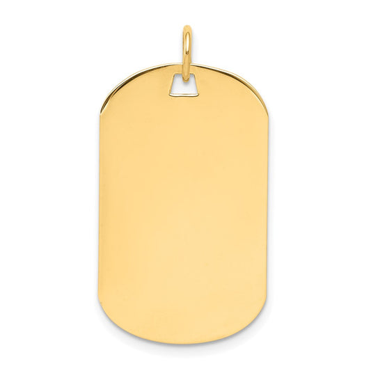 14k Yellow Gold Plain .027 Gauge Engraveable Dog Tag Disc Charm