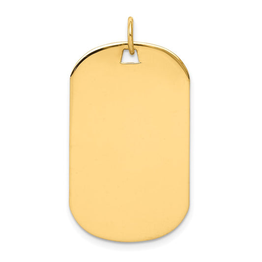 14k Yellow Gold Plain .035 Gauge Engraveable Dog Tag Disc Charm
