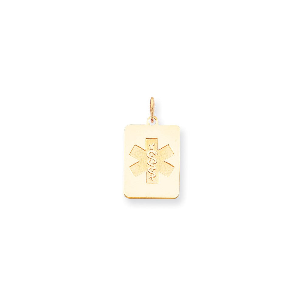 14k Yellow Gold Non-enameled Medical Jewelry Pendant