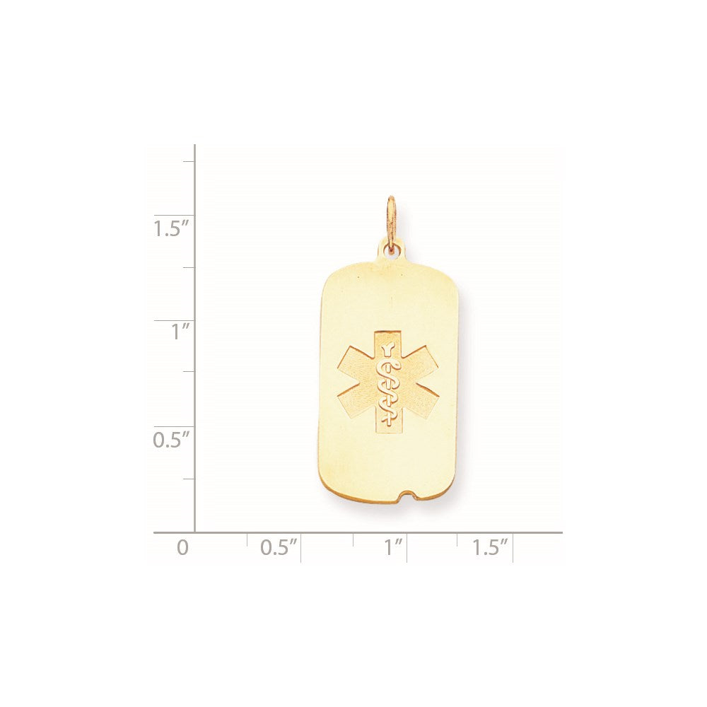 14k Yellow Gold Non-enameled Medical Jewelry Pendant