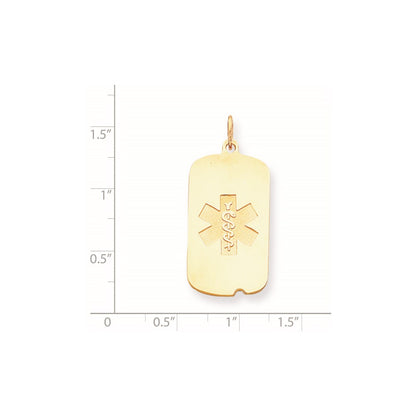 14k Yellow Gold Non-enameled Medical Jewelry Pendant