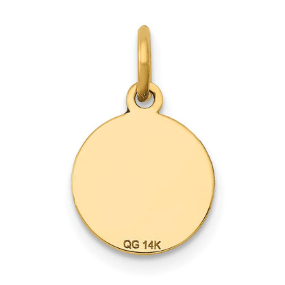 14k Yellow Gold w/Enamel .027 Gauge Circular Engravable Disc Charm