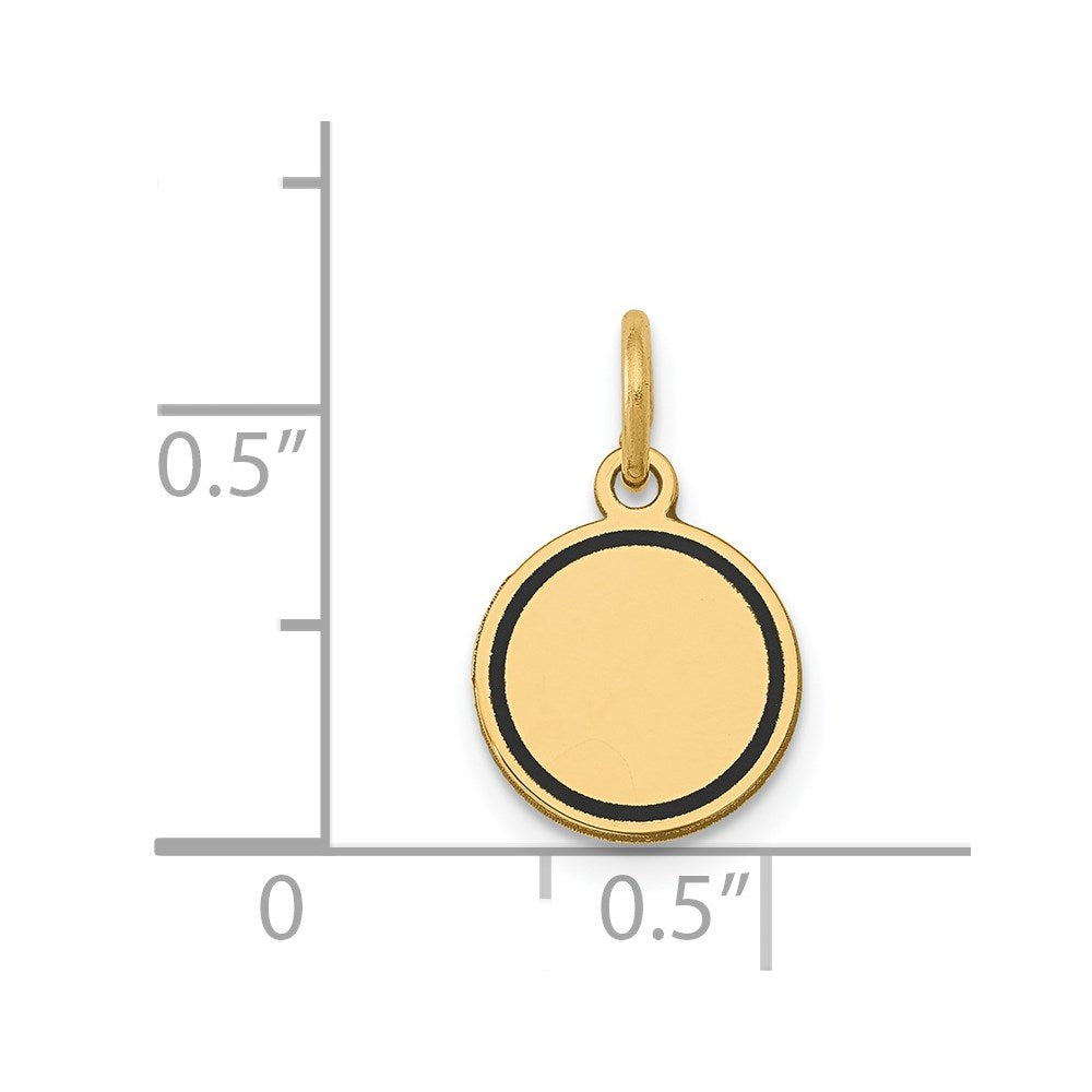 14k Yellow Gold w/Enamel .027 Gauge Circular Engravable Disc Charm