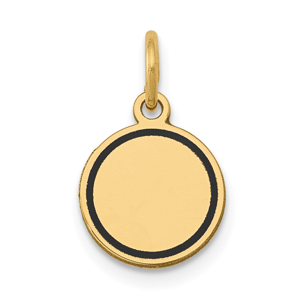 14k Yellow Gold w/Enamel .027 Gauge Circular Engravable Disc Charm