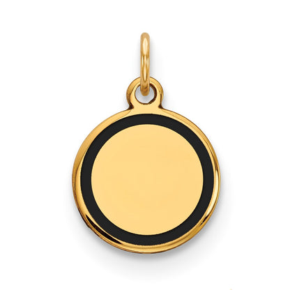 14k Yellow Gold w/Enamel .027 Gauge Circular Engravable Disc Charm