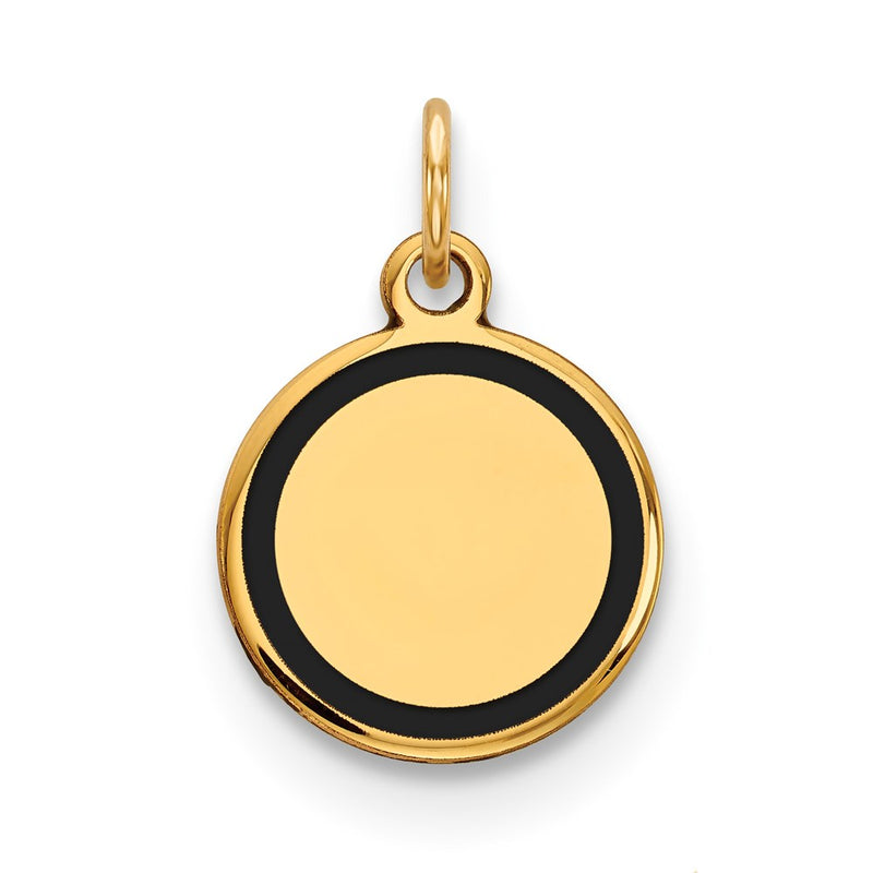 14k Yellow Gold w/Enamel .027 Gauge Circular Engravable Disc Charm