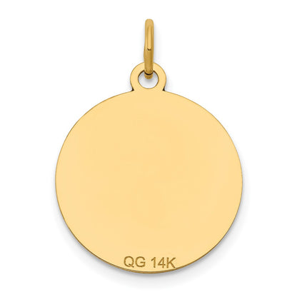 14k Yellow Gold w/Enamel .027 Gauge Circular Engravable Disc Charm