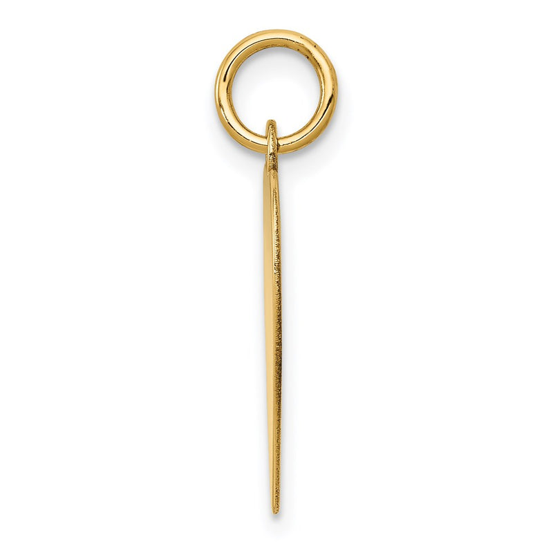 14k Yellow Gold Plain Heart Engravable Disc Charm