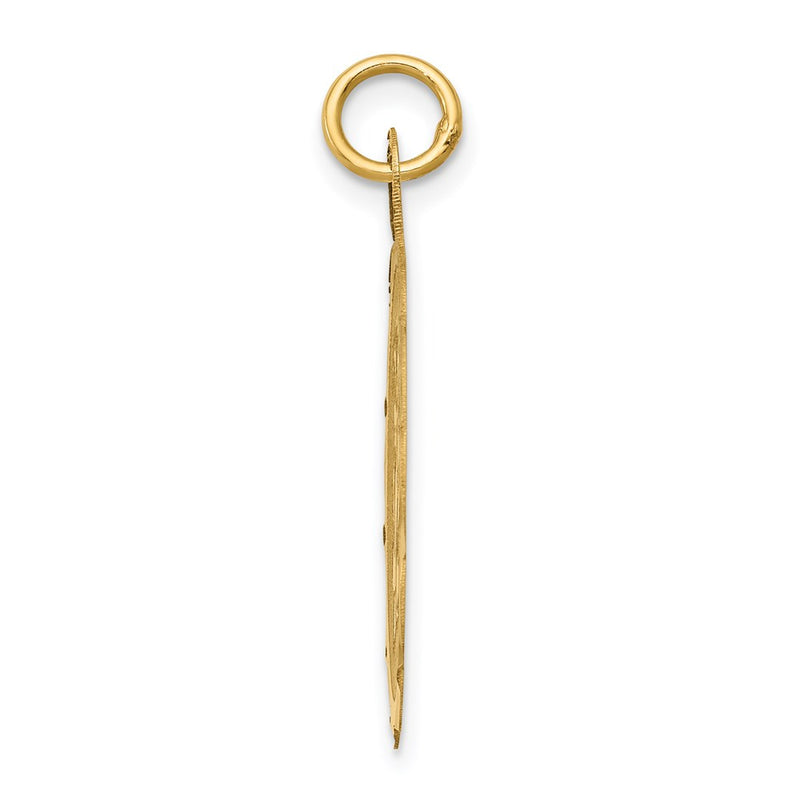 14k Yellow Gold Girl Head on .018 Gauge Engravable Scalloped Disc Charm