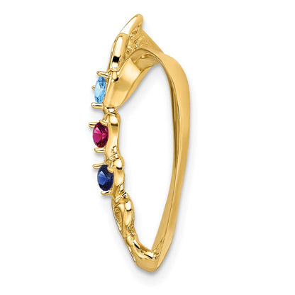 14k Genuine 3 Stone Mother's Slide