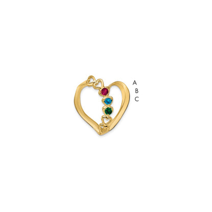 14k Genuine 3 Stone Mother's Slide