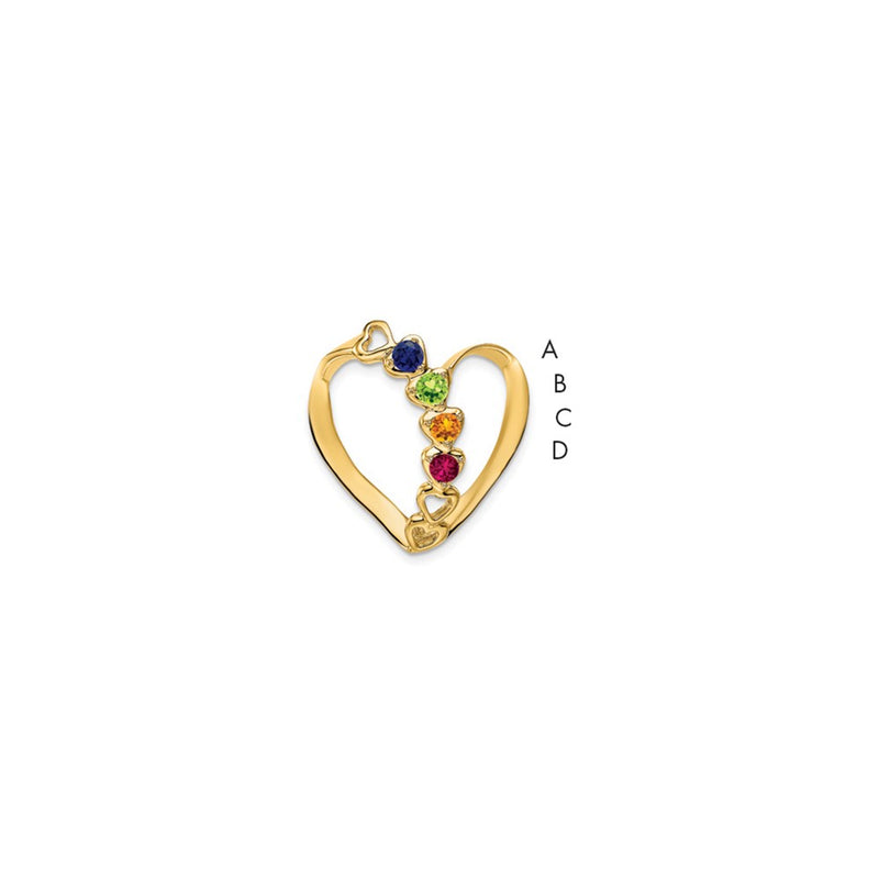 14k Genuine 4 Stone Mother's Slide