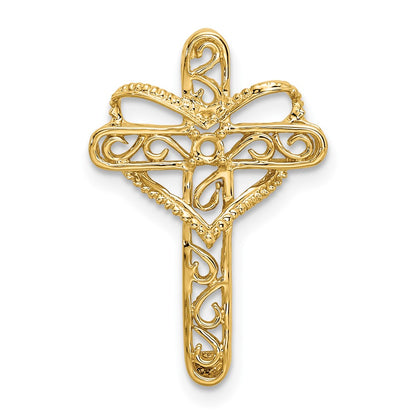 14k Genuine 1 Stone Mother's Cross Pendant