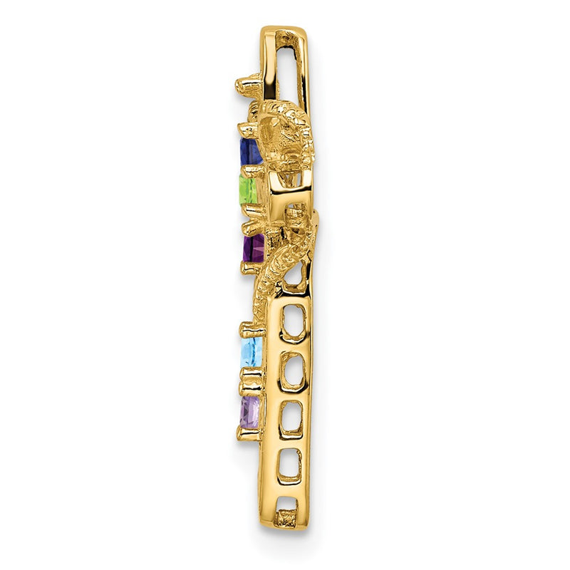 14k Genuine 5 Stone Mother's Cross Pendant