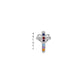 14k White Gold Genuine Mother's Cross Pendant