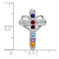 14k White Gold Genuine Mother's Cross Pendant
