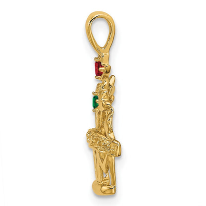 14k Genuine Natural Diamond Mother's Pendant