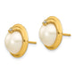 14k 10 12mm Cultured Mabe Pearl and Diamond Earrings