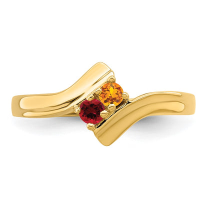 10K Yellow Gold Synthetic Family Jewelry Ring