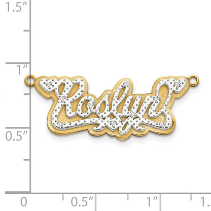 14k 3 Dimensional Diamond Name Plate Pendant