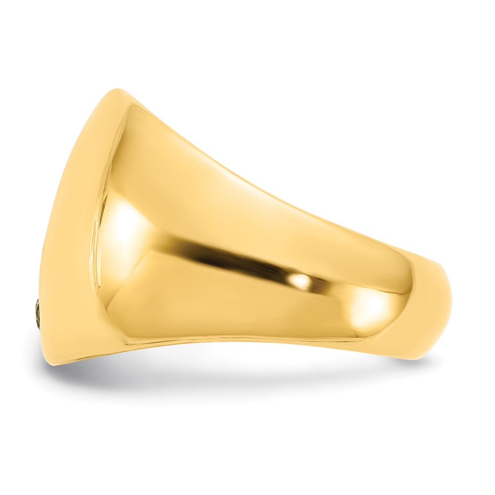 14K Yellow Gold 1 Birthstone Personalized Cigar Ring