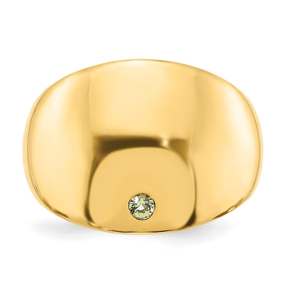 14K Yellow Gold 1 Birthstone Personalized Cigar Ring