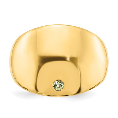 14K Yellow Gold 1 Birthstone Personalized Cigar Ring