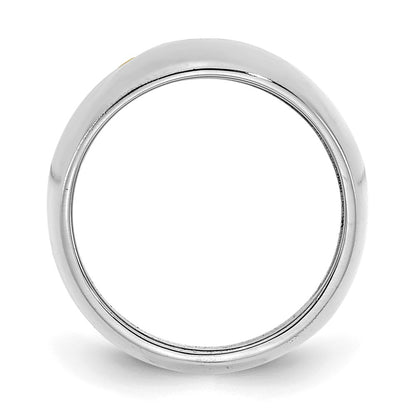 14K White Gold 2 Birthstone Personalized Cigar Ring