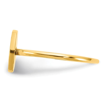 14K Yellow Gold Initial Circle Signet Ring