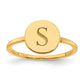 14K Yellow Gold Initial Circle Signet Ring